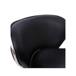 Evre Black Bar Stool Faux Leather Adjustable Height With Swivel Seat For Pub Kitchen Reception - thumbnail 4