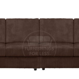 Furnishings For Less UK Luxor Long Fabric Jumbo Cord 4 Seater Sofa - Full Back Chocolate - thumbnail 2