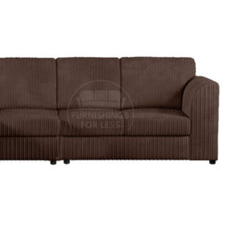 Furnishings For Less UK Luxor Long Fabric Jumbo Cord 4 Seater Sofa - Full Back Chocolate - thumbnail 3
