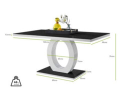 Furniturebox Uk Giovani 6 Black Dining Table & 6 Navy Velvet Milan Black Leg Chairs - thumbnail 4