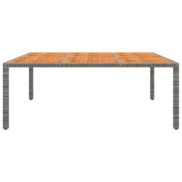 Berkfield Garden Table 200X150X75 Cm Acacia Wood And Poly Rattan Grey - thumbnail 2