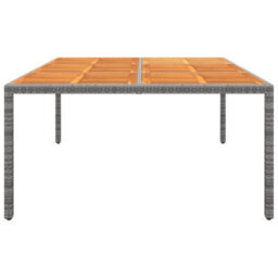 Berkfield Garden Table 200X150X75 Cm Acacia Wood And Poly Rattan Grey - thumbnail 3