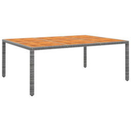 Berkfield Garden Table 200X150X75 Cm Acacia Wood And Poly Rattan Grey - thumbnail 1