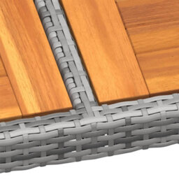 Berkfield Garden Table 200X150X75 Cm Acacia Wood And Poly Rattan Grey - thumbnail 4