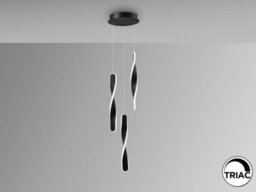 Luminosa Lighting Luminosa Twist Cluster Pendant Ceiling 3 Light Black Led 3000K - Uk Stock - thumbnail 4