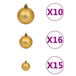 Berkfield Artificial Christmas Tree With Leds&ball Set 210 Cm - thumbnail 9