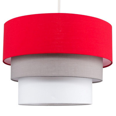 Valuelights Aztec 3 Tier Red Fabric Ceiling Light Shade (D)30Cm - image 1