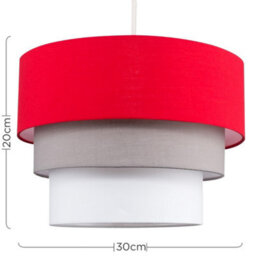 Valuelights Aztec 3 Tier Red Fabric Ceiling Light Shade (D)30Cm - thumbnail 5