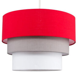 Valuelights Aztec 3 Tier Red Fabric Ceiling Light Shade (D)30Cm - thumbnail 1
