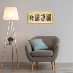 AK Frames 50X20Cm Gold Modern Multi Photo Frame With Ivory Mount - Holds 4 Apertures (4X) 6X4 Photos - thumbnail 3