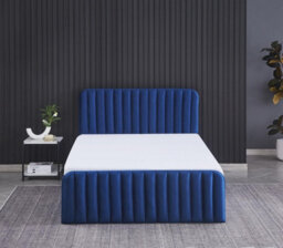 Kosy Koala Ottoman Gas Lift Storage Bed 4Ft Small Double Blue Velvet Bedroom Furniture