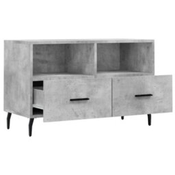Berkfield Tv Cabinet Concrete Grey 80X36X50 Cm Engineered Wood - thumbnail 6