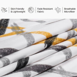 Aspire Homeware Printed Microfiber Duvet Cover Set, Ochre Stripe Reversible, Single, (L)200Cm X (W)135Cm - thumbnail 5