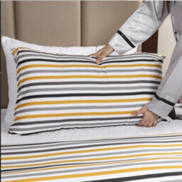 Aspire Homeware Printed Microfiber Duvet Cover Set, Ochre Stripe Reversible, Single, (L)200Cm X (W)135Cm - thumbnail 4