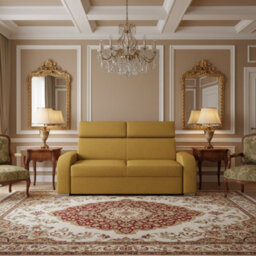 Oslo M3 3 Seater Sofa With Adjustable Headrests No Bed Function Upholstered Modern Freestanding Couch Various Colours Yellow - thumbnail 2