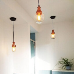 Industville Brooklyn Outdoor & Bathroom Pendant, Copper Holder, Copper Ring, Globe Glass - thumbnail 2
