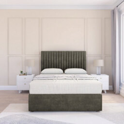 "Sloomy 4Ft6  Manhattan Divan Bed Base Pewter Dumfries ,2 Drawers & 26"" Struts Headboard - Double" - thumbnail 2