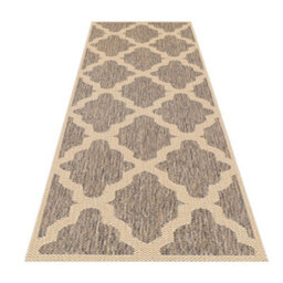 Modern Easy To Clean Anti-Slip Geometric Flatweave Grey Brown Rug For Dining Rug-160Cm X 225Cm - thumbnail 5