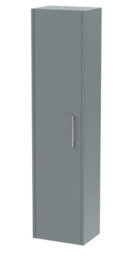 Hudson Reed Juno Wall Hung Tall Storage Cabinet With Soft Close Door, Coastal Grey, 1433 X 350 mm