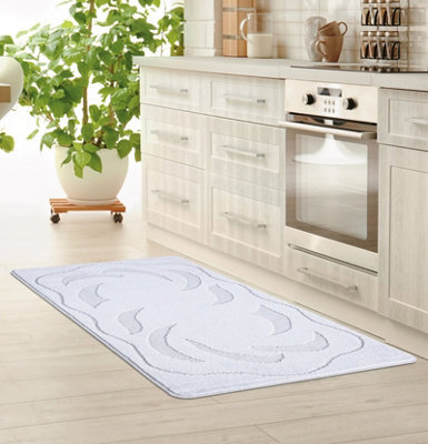 Smart Living Heavy Duty Machine Washable Runner For Hallway, Kitchen Non Slip Floor Mats, Door Mat 40Cm X 60Cm - Silver - image 1