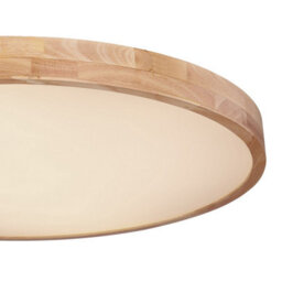 Luminosa Lighting Luminosa Rainer Flush Ceiling Light Wood Look Led Dimmable 3000-6000K Remote Control - thumbnail 3