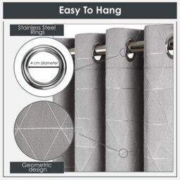 Emma Barclay Aria Unlined Jacquard Eyelet Curtains, Silver - 66 X 72 Inch Pair - thumbnail 6