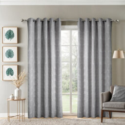 Emma Barclay Aria Unlined Jacquard Eyelet Curtains, Silver - 66 X 72 Inch Pair - thumbnail 7