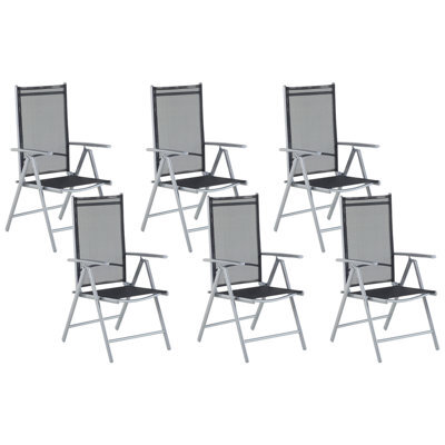 Beliani Set Of 6 Garden Chairs Catania Metal Black - image 1
