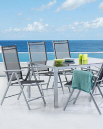 Beliani Set Of 6 Garden Chairs Catania Metal Black - thumbnail 2