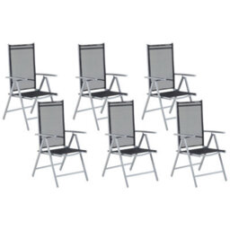 Beliani Set Of 6 Garden Chairs Catania Metal Black - thumbnail 1