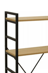 Orsina Cross-Pattern Design 5 Tier Light Yellow Shelf Unit,bookcase Shelving With Black Metal Frame,storage Rack - thumbnail 5