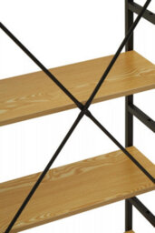 Orsina Cross-Pattern Design 5 Tier Light Yellow Shelf Unit,bookcase Shelving With Black Metal Frame,storage Rack - thumbnail 8