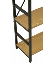 Orsina Cross-Pattern Design 5 Tier Light Yellow Shelf Unit,bookcase Shelving With Black Metal Frame,storage Rack - thumbnail 7