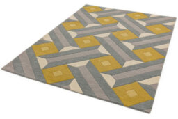 Ochre Grey Handmade Luxurious Modern Wool Soft Handmade Easy To Clean Bedroom Dining Room Living Room Rug -120Cm X 170Cm - thumbnail 3