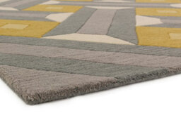 Ochre Grey Handmade Luxurious Modern Wool Soft Handmade Easy To Clean Bedroom Dining Room Living Room Rug -120Cm X 170Cm - thumbnail 4
