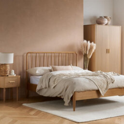 Oak Wooden 4 Piece Furniture Set Wardrobe Chest Of Drawers Bedsides Birlea Axel - thumbnail 5