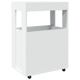 Berkfield Bar Cart White 60X39.5X89 Cm Engineered Wood - thumbnail 6