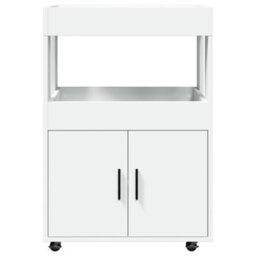 Berkfield Bar Cart White 60X39.5X89 Cm Engineered Wood - thumbnail 4