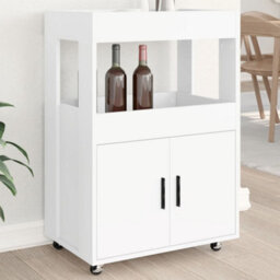 Berkfield Bar Cart White 60X39.5X89 Cm Engineered Wood