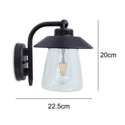 Britalia Br5264201213 Matt Black Rust & Clear Glass Outdoor Vintage Swan Neck Down Lantern Wall Light Ip44 - thumbnail 5