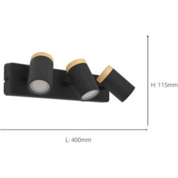 Loops Stylish Black And Brown Triple Led Bathroom Ceiling Spotlight For Modern Homes - thumbnail 4