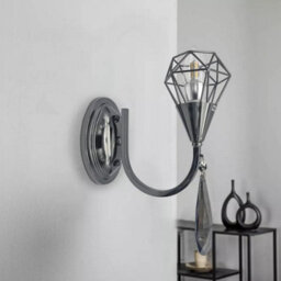 Pearl Black Smokey Crystal Wall Light Swan Neck Chandelier E14 Wall Scone - thumbnail 8