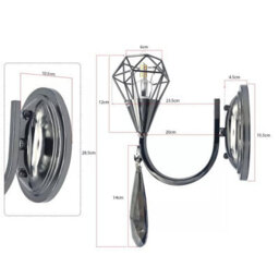 Pearl Black Smokey Crystal Wall Light Swan Neck Chandelier E14 Wall Scone - thumbnail 2
