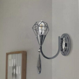 Pearl Black Smokey Crystal Wall Light Swan Neck Chandelier E14 Wall Scone - thumbnail 5
