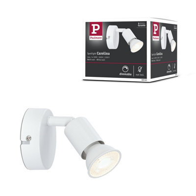 Paulmann 66763 Carolina Spotlight 1-Lamp Max. 10 Watts Ceiling Luminaire White Matt Spot Metal Gu10 - image 1