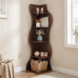 5 Tiers 181Cm Corner Irregular Bookcase Living Room Study Office Storage Rack - thumbnail 5