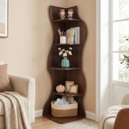 5 Tiers 181Cm Corner Irregular Bookcase Living Room Study Office Storage Rack - thumbnail 4