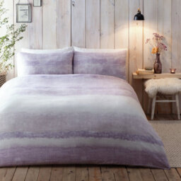Appletree Anson Stripe 100% Brushed Cotton Mauve Duvet Cover Set - thumbnail 5