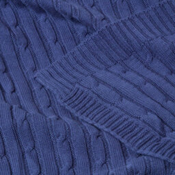 Homescapes Cotton Cable Knit Throw Navy Blue, 150 X 200 Cm - thumbnail 6