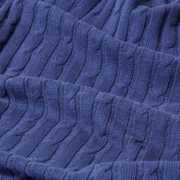 Homescapes Cotton Cable Knit Throw Navy Blue, 150 X 200 Cm - thumbnail 5